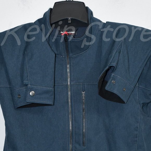 BLUE NWT Kirkland Signature‎ Men Water Resistant Soft Shell Jacket - Picture 4 of 8
